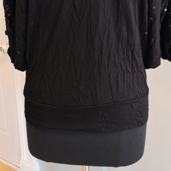 KISCHE Black top size L with sequins - Picture 3 of 5